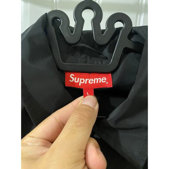 Supreme Big Apple Black Coaches Windbreaker Snap Button Coat Jacket Size Large - Picture 6 of 7